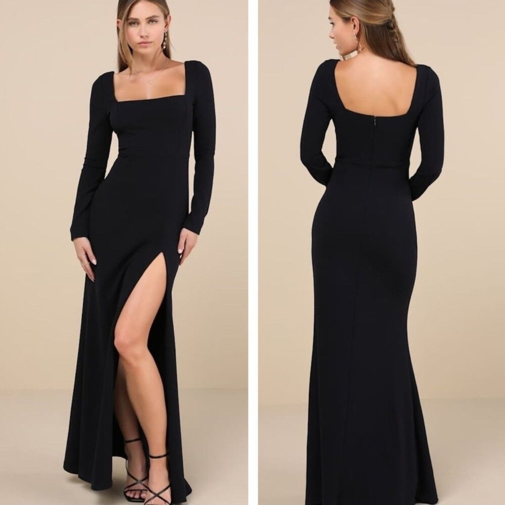 Lulu's Dark Navy Blue Long Sleeve Dress